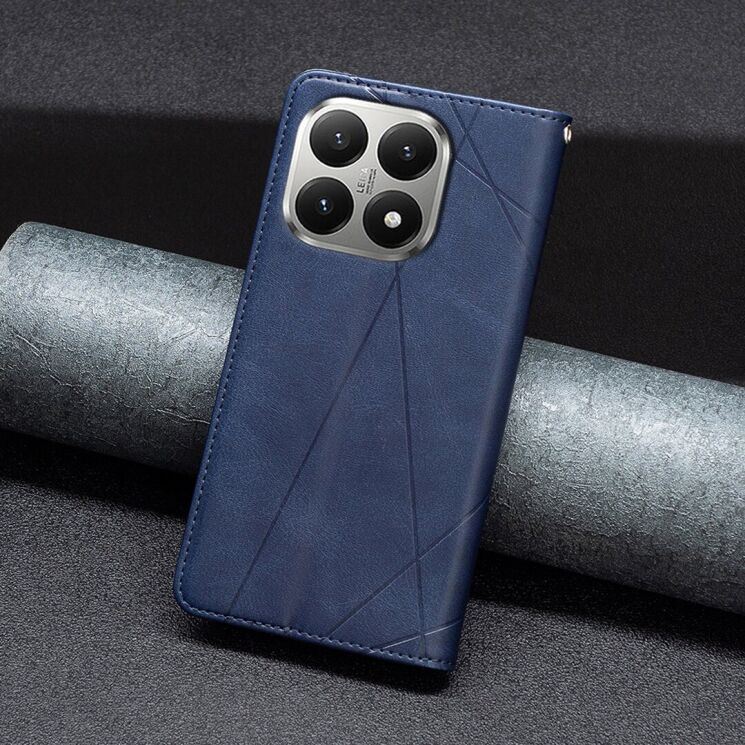 Чехол-книжка с кармашками UniCase Geometric Pattern для Xiaomi 15T - Blue: фото 6 из 9