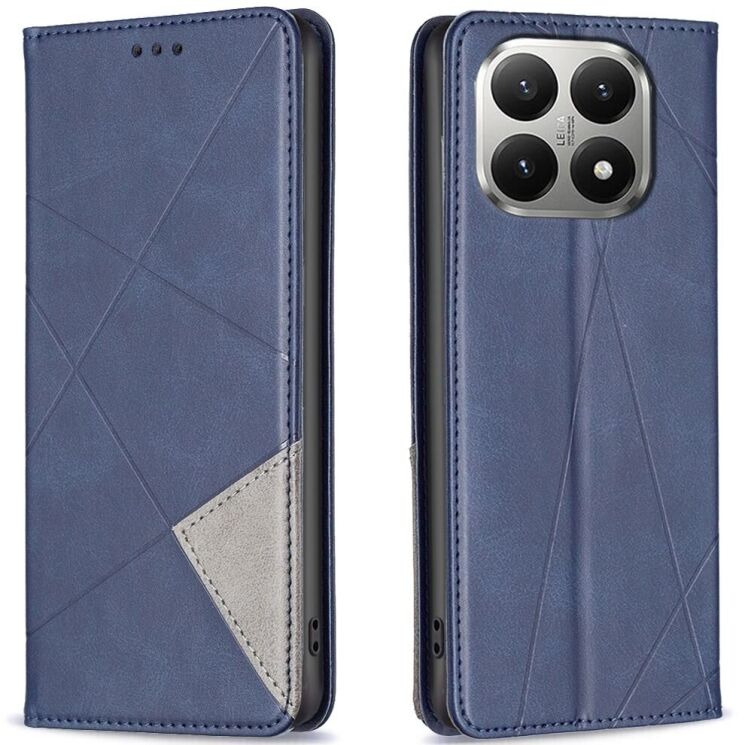 Чехол-книжка с кармашками UniCase Geometric Pattern для Xiaomi 15T - Blue: фото 1 из 9