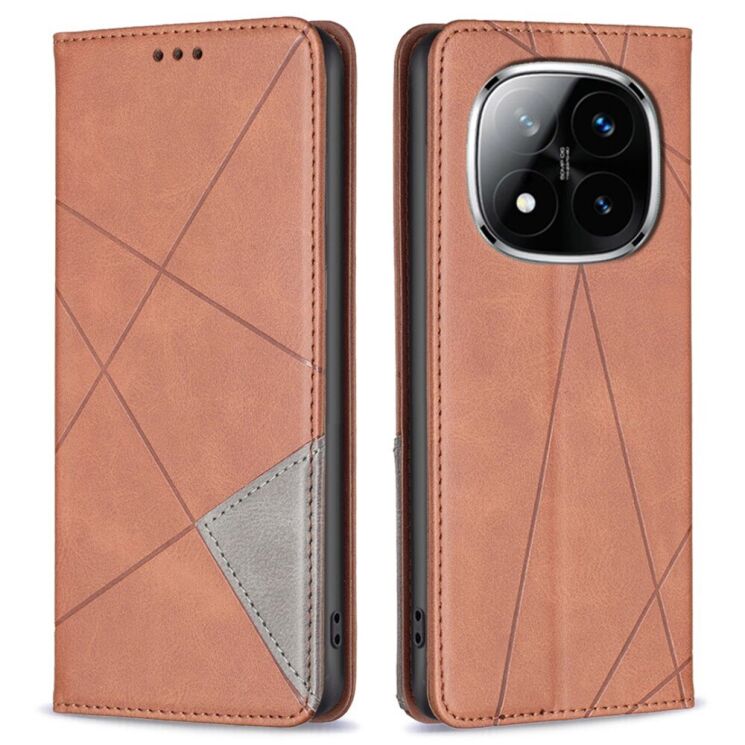 Чехол UniCase Geometric Pattern для Xiaomi Redmi Note 14 Pro - Brown: фото 1 из 8