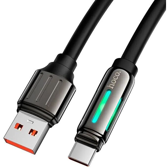 Кабель Hoco U136 Prize USB to Type-C (5A, 1.2m) - Black: фото 2 з 6