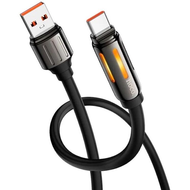 Кабель Hoco U136 Prize USB to Type-C (5A, 1.2m) - Black: фото 3 з 6