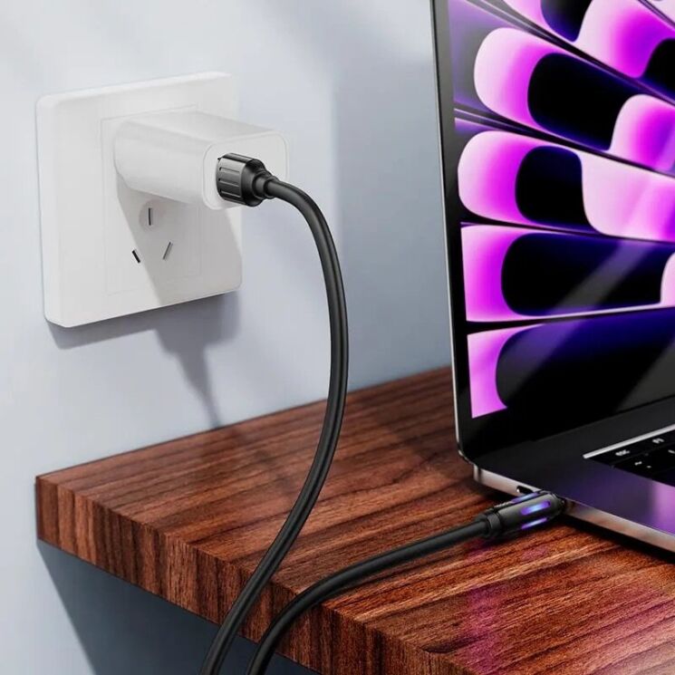 Кабель Hoco U136 Prize USB to Type-C (5A, 1.2m) - Black: фото 6 з 6