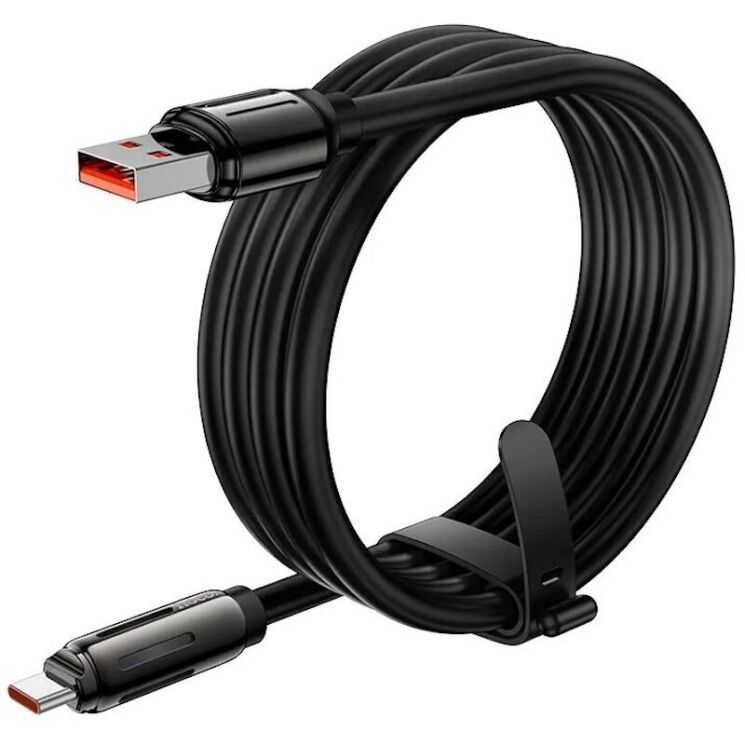 Кабель Hoco U136 Prize USB to Type-C (5A, 1.2m) - Black: фото 4 з 6