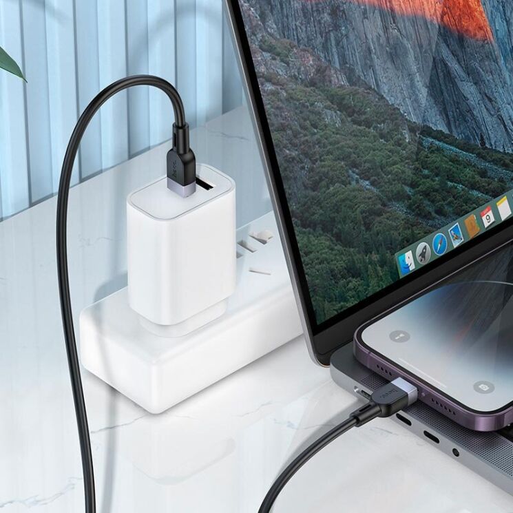 Кабель Hoco X109 Type-C to Lightning (27W, 3A, 3m) - Black: фото 8 з 8