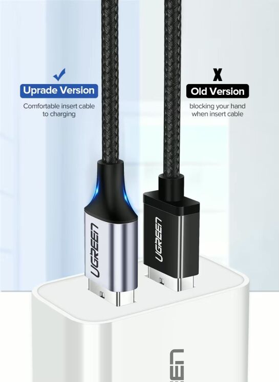 Кабель UGREEN US288 USB to Type-C (3A, 0.5m) 60130 - White: фото 7 из 16