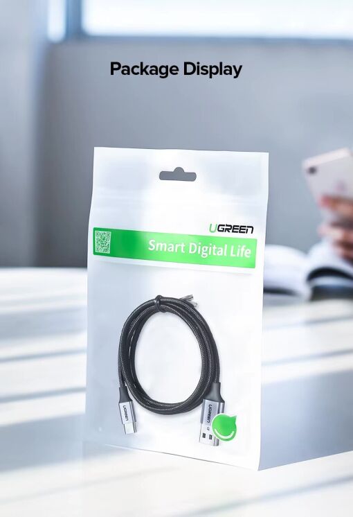 Кабель UGREEN US288 USB to Type-C (3A, 0.5m) 60130 - White: фото 16 из 16