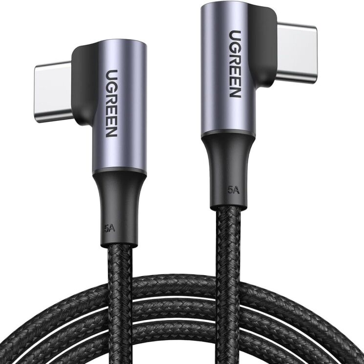 Кабель UGREEN US335 Type-C to Type-C (100W, 5A, 1m) - Black: фото 1 з 8