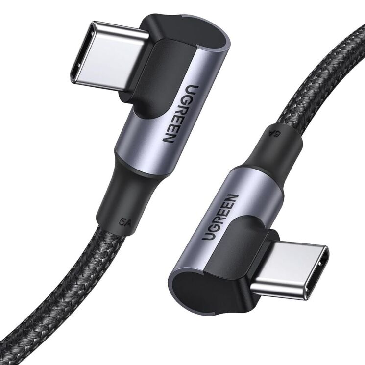 Кабель UGREEN US335 Type-C to Type-C (100W, 5A, 1m) - Black: фото 2 з 8