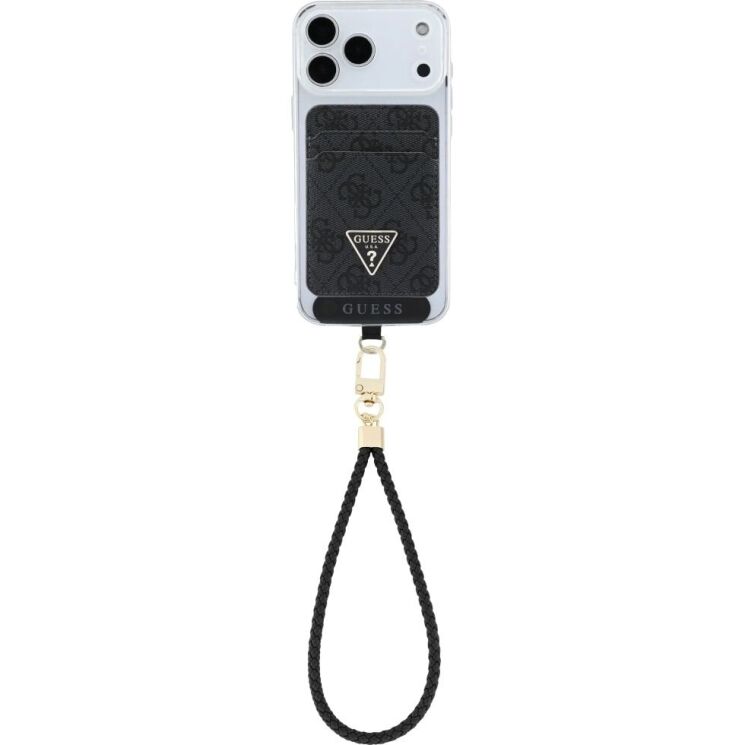 Кардхолдер з ремінцем для смартфону Guess triangle MagSafe (GUBPWMWSP4GTK) - Black: фото 2 з 6