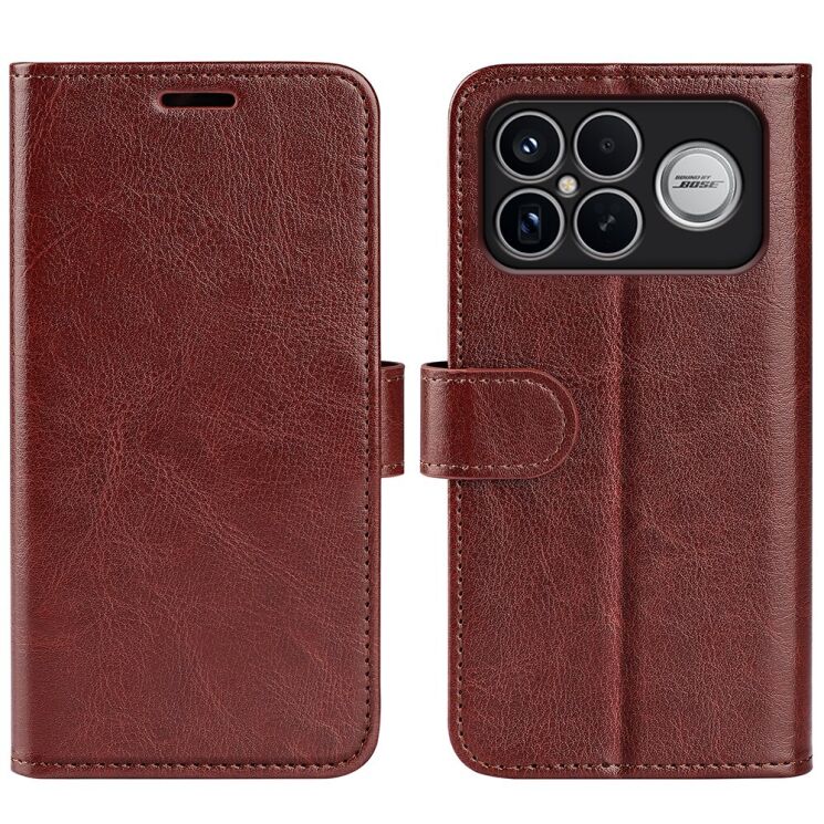 Классический чехол-книжка Deexe Wallet Style для Xiaomi Poco F8 Ultra - Brown: фото 1 из 6