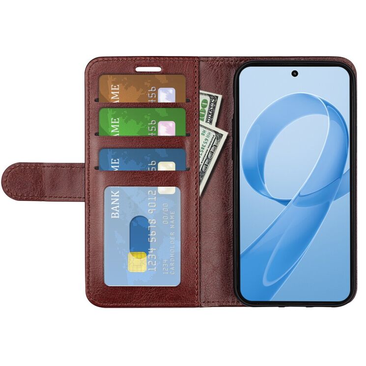 Классический чехол-книжка Deexe Wallet Style для Xiaomi Poco F8 Ultra - Brown: фото 2 из 6