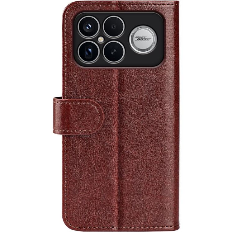 Классический чехол-книжка Deexe Wallet Style для Xiaomi Poco F8 Ultra - Brown: фото 5 из 6