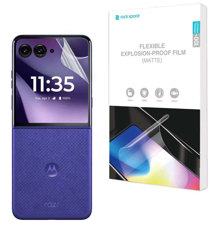 Комплект антиблікових плівок на зовнішній екран (2шт) RockSpace Explosion-Proof Matte для Motorola Razr 70 Ultra (455132) Комплект антиблікових плівок на зовнішній екран (2шт) RockSpace Explosion-Proof Matte для Motorola Razr 70 Ultra: фото 1 з 1