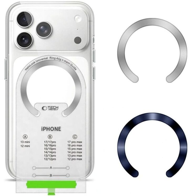 Комплект магнітних кілець Tech-Protect MMP-210 Magnetic - Deep Blue / Silver: фото 1 з 9