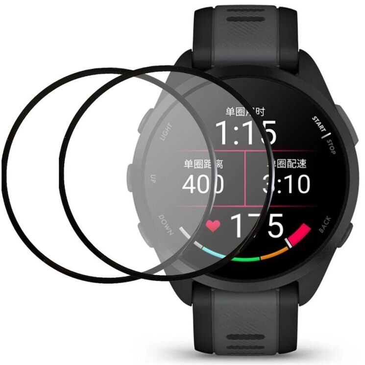 Комплект защитных пленок Deexe Protector Film для Garmin Forerunner 165 - Black: фото 1 из 6