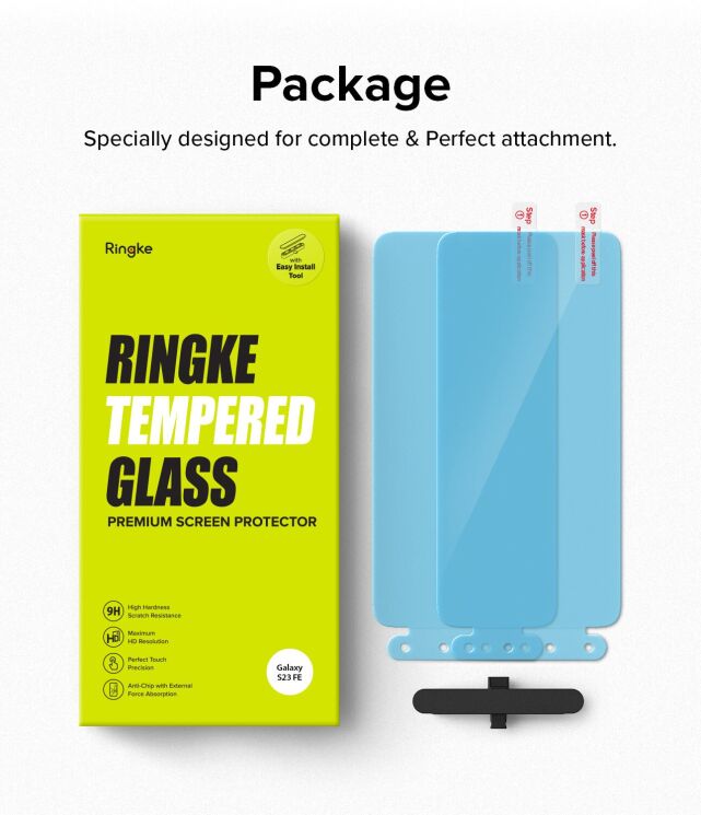Комплект защитных стекол (2шт) Ringke Screen Protector Tempered Glass для Samsung Galaxy S23 FE (8809961782107): фото 12 из 14