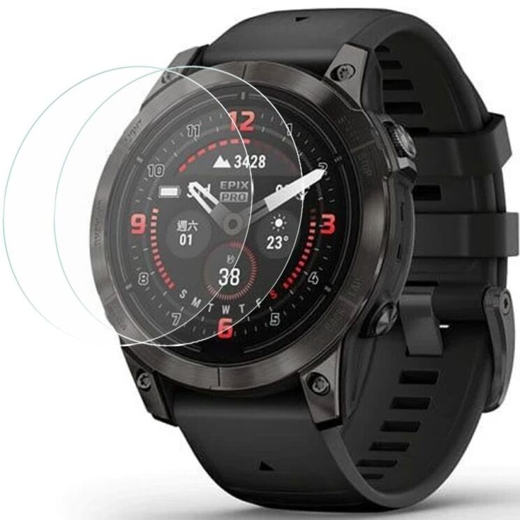 Комплект защитных стекол Deexe Screen Protector для Garmin Epix Pro (Gen 2) 42mm: фото 1 из 6