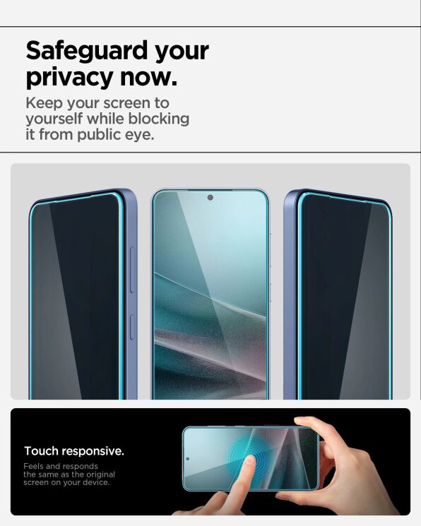 Комплект защитных стекол Spigen (SGP) GLAS.tR EZ Fit Privacy для Samsung Galaxy S24 (S921) / Galaxy S25 (S931) AGL09308: фото 10 из 11