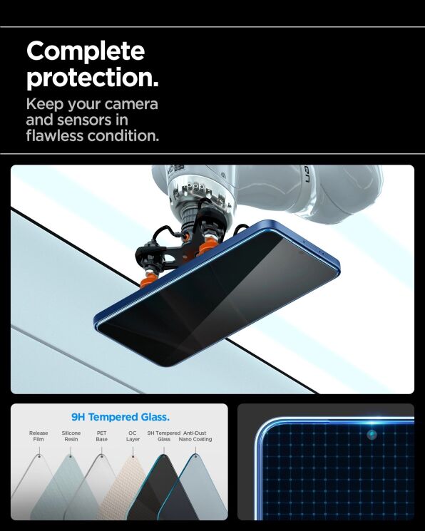 Комплект защитных стекол Spigen (SGP) GLAS.tR EZ Fit Privacy для Samsung Galaxy S24 (S921) / Galaxy S25 (S931) AGL09308: фото 11 из 11