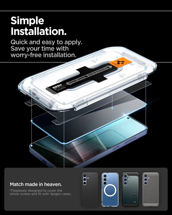 Комплект защитных стекол Spigen (SGP) GLAS.tR EZ Fit Privacy для Samsung Galaxy S24 (S921) / Galaxy S25 (S931) AGL09308: фото 9 из 11