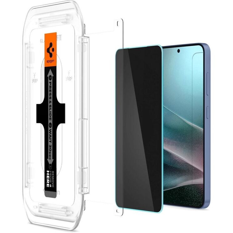 Комплект защитных стекол Spigen (SGP) GLAS.tR EZ Fit Privacy для Samsung Galaxy S24 (S921) / Galaxy S25 (S931) AGL09308: фото 4 из 11