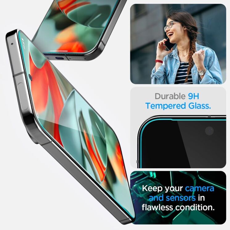 Комплект защитных стекол Spigen (SGP) GLAS.tR EZ Fit Sensor Protected для Google Pixel 9 Pro XL: фото 13 из 14