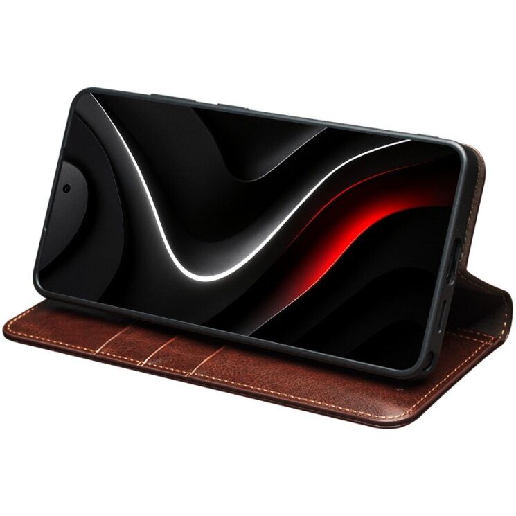 Кожаный чехол QIALINO Classic Case для Samsung Galaxy S26 Ultra - Brown: фото 2 из 13