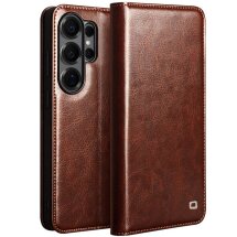 Кожаный чехол QIALINO Classic Case для Samsung Galaxy S26 Ultra - Brown: фото 1 из 13