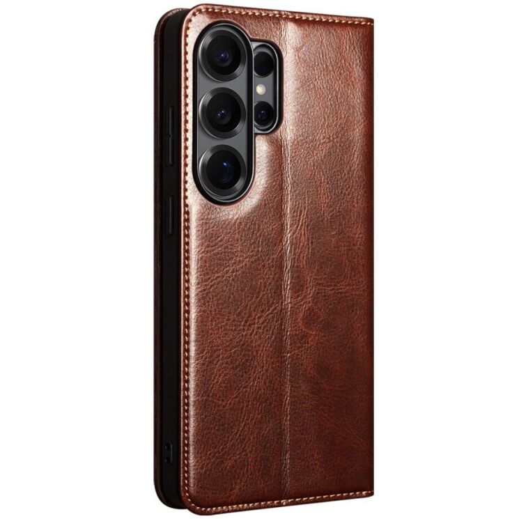 Кожаный чехол QIALINO Classic Case для Samsung Galaxy S26 Ultra - Brown: фото 4 из 13