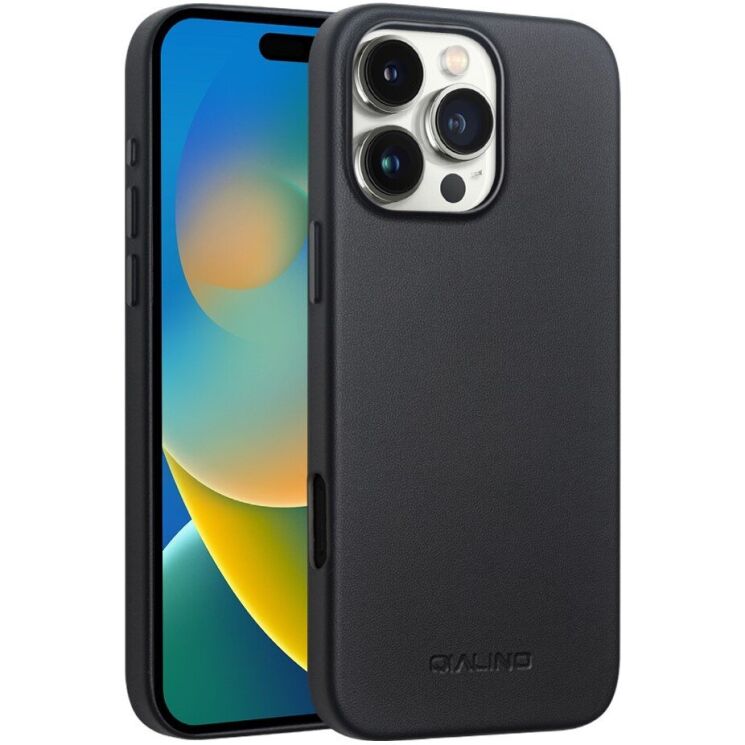 Защитный чехол QIALINO Classic Cover (with MagSafe Support) для Apple iPhone 16 Pro Max - Black: фото 1 из 12