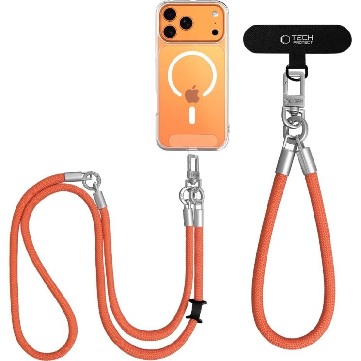 Набор ремешков Tech-Protect C10S Rope Crossbody - Orange / Titanium (983019O) Набор ремешков Tech-Protect C10S Rope Crossbody - Orange / Titanium: фото 3 из 10