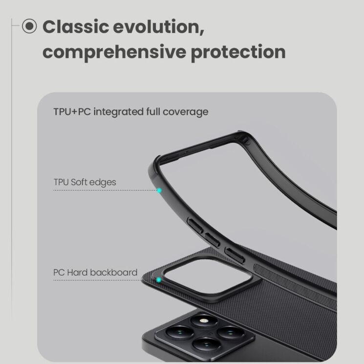 Пластиковый чехол NILLKIN Frosted Shield Pro для Xiaomi 14T - Black: фото 8 из 12
