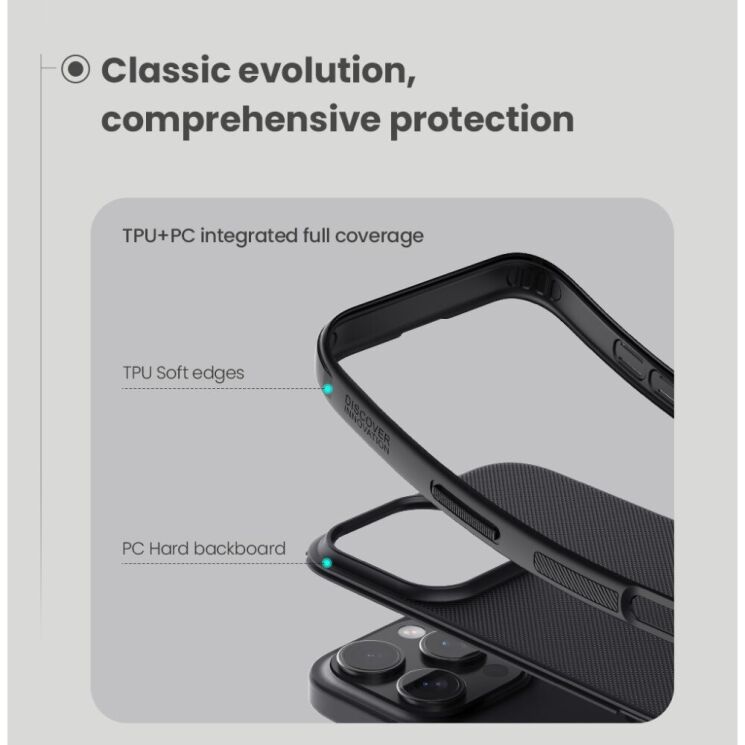 Пластиковий чохол NILLKIN Frosted Shield Pro Magnetic для Apple iPhone 16 Pro - Black: фото 10 з 18