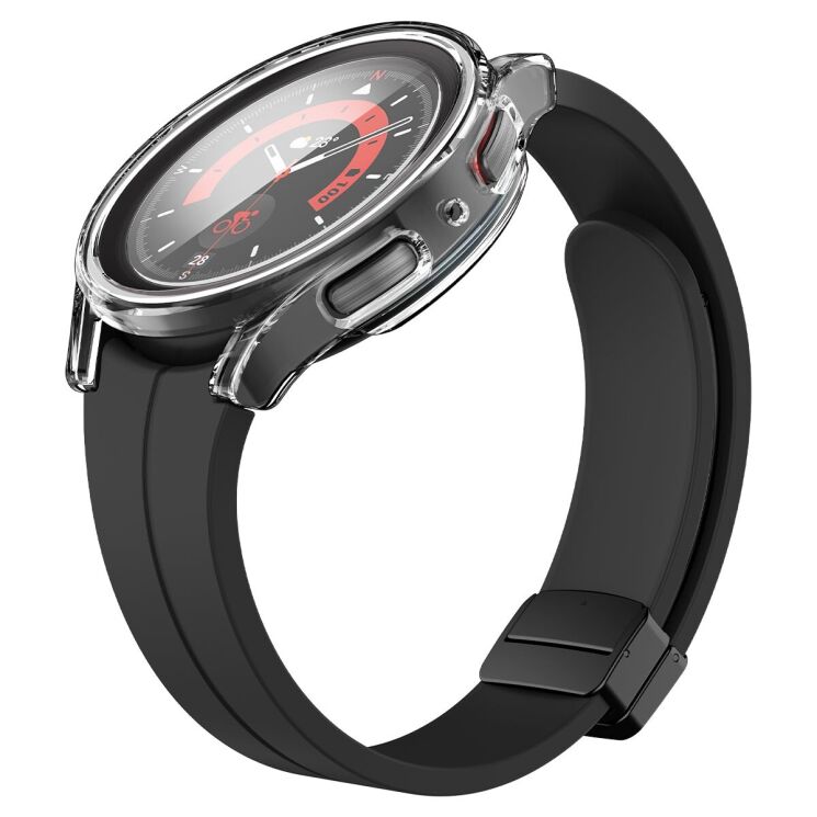 Пластиковий чохол Spigen (SGP) Thin Fit Glass для Samsung Galaxy Watch 5 Pro (45mm) - Crystal Clear: фото 4 з 20