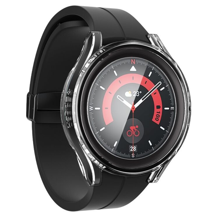 Пластиковий чохол Spigen (SGP) Thin Fit Glass для Samsung Galaxy Watch 5 Pro (45mm) - Crystal Clear: фото 7 з 20