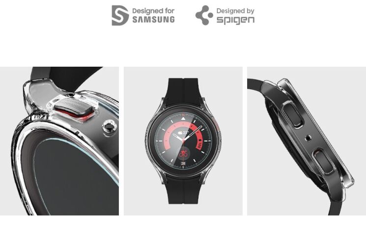 Пластиковий чохол Spigen (SGP) Thin Fit Glass для Samsung Galaxy Watch 5 Pro (45mm) - Crystal Clear: фото 20 з 20