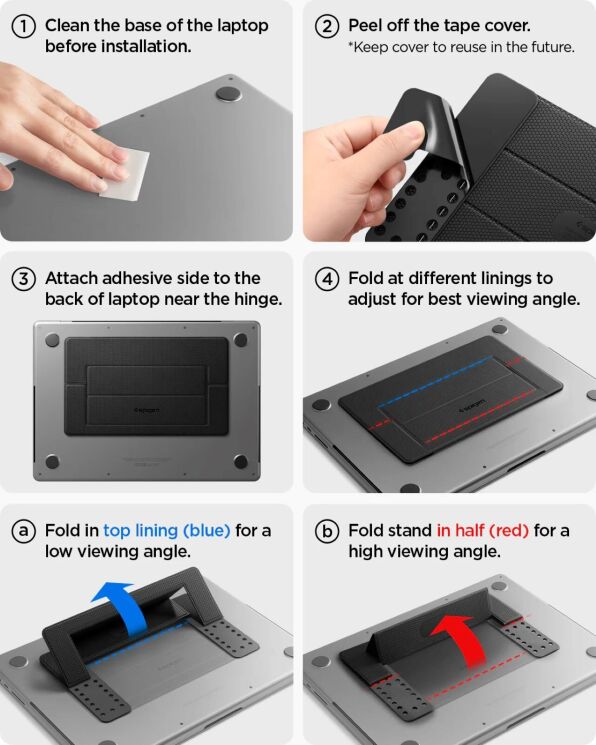 Підставка для ноутбуку Spigen Slim Fold Laptop Stand LD201-S1 (AMP10401) - Black: фото 17 з 17