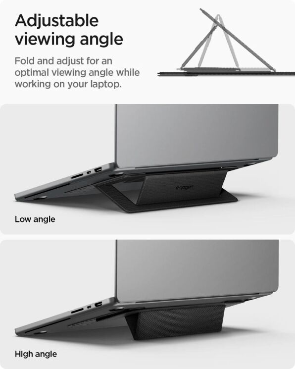 Підставка для ноутбуку Spigen Slim Fold Laptop Stand LD201-S1 (AMP10401) - Black: фото 13 з 17