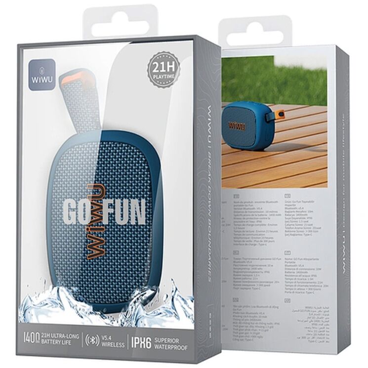 Портативная акустика WiWU H1 GO Fun - Blue (981394L) Портативная акустика WiWU H1 GO Fun - Blue: фото 4 из 7