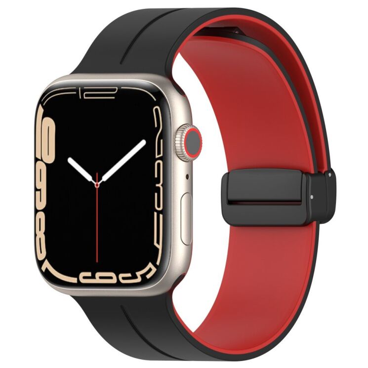 Ремінець Deexe Color Soft Line для Apple Watch 46 / 45 / 44 / SE 44 / 42 (Series 1-3) / Ultra / Ultra 2 / Ultra 3 - Black / Red (251886BR) Ремінець Deexe Color Soft Line для Apple Watch 46 / 45 / 44 / SE 44 / 42 (Series 1-3) / Ultra / Ultra 2 / Ultra 3 - Black / Red: фото 5 з 7