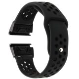 Ремінець Deexe Dual Color для годинників Garmin з кріпленням QuickFit 22mm - Black: фото 1 з 7