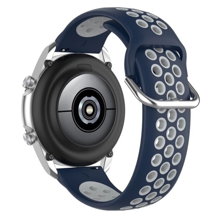 Ремешок Deexe Dual Color для Samsung Galaxy Watch 3 (41mm) - Dark Blue / Grey: фото 4 из 5