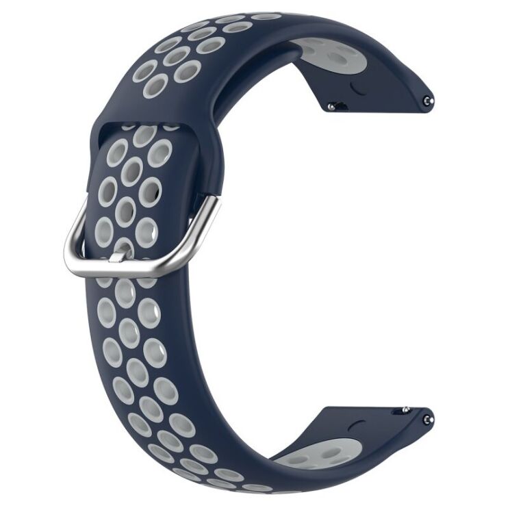 Ремешок Deexe Dual Color для Samsung Galaxy Watch 3 (41mm) - Dark Blue / Grey: фото 1 из 5