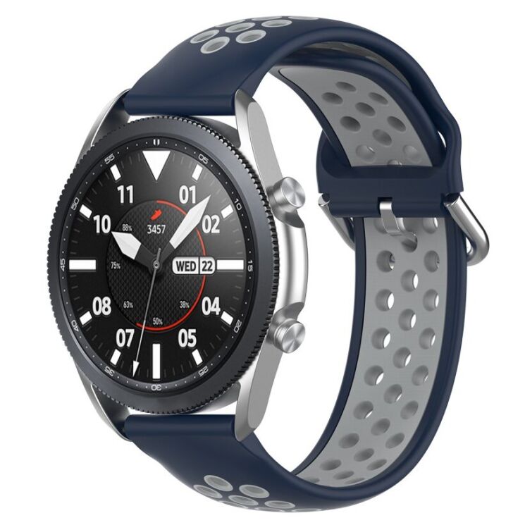 Ремешок Deexe Dual Color для Samsung Galaxy Watch 3 (41mm) - Dark Blue / Grey: фото 5 из 5