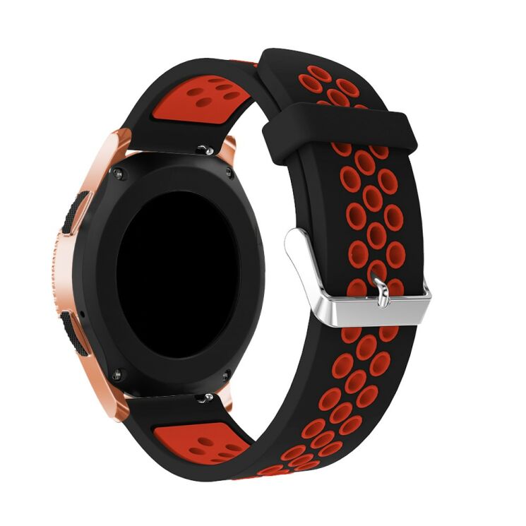 Ремешок Deexe Dual Color для Samsung Galaxy Watch 42mm / Watch 3 41mm - Black/Red: фото 2 из 4