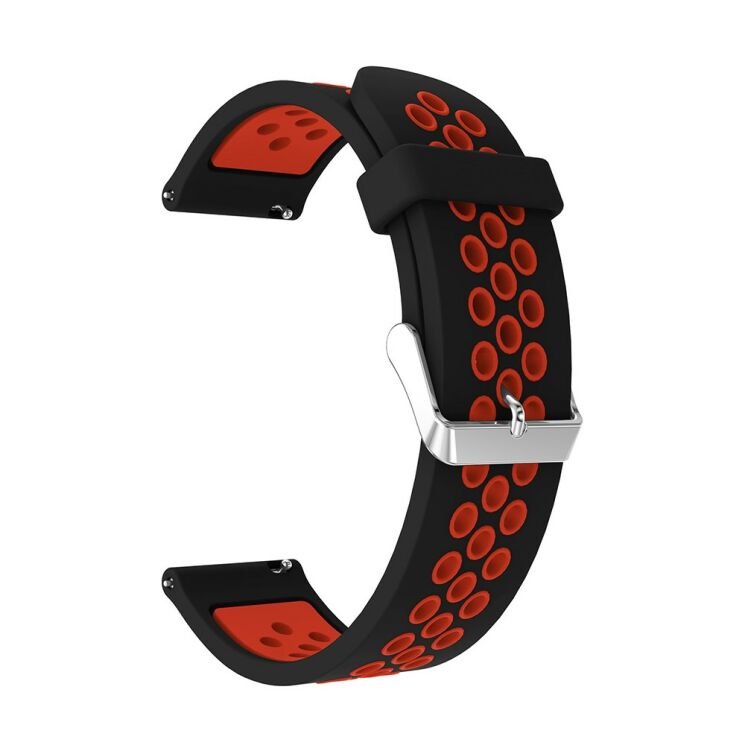 Ремешок Deexe Dual Color для Samsung Galaxy Watch 42mm / Watch 3 41mm - Black/Red: фото 4 из 4