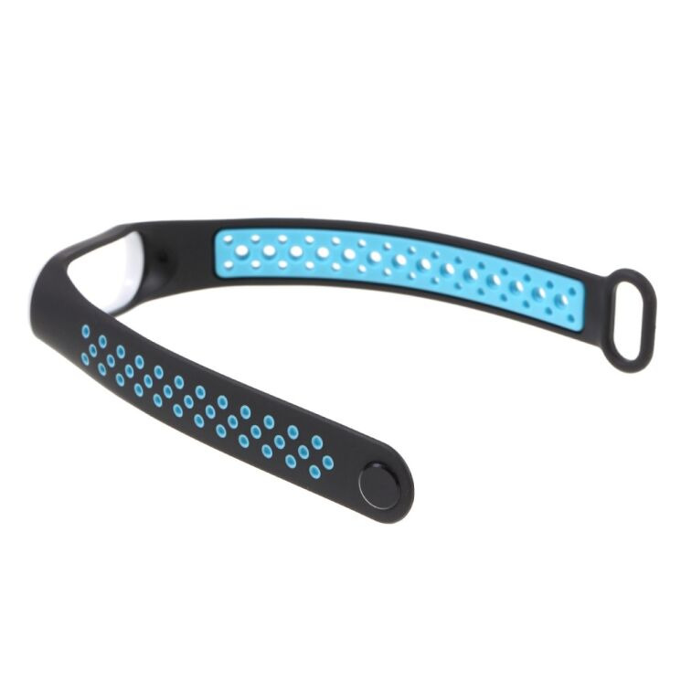 Ремінець Deexe Dual Color для Xiaomi Mi Band 3 - Black / Blue: фото 3 з 5