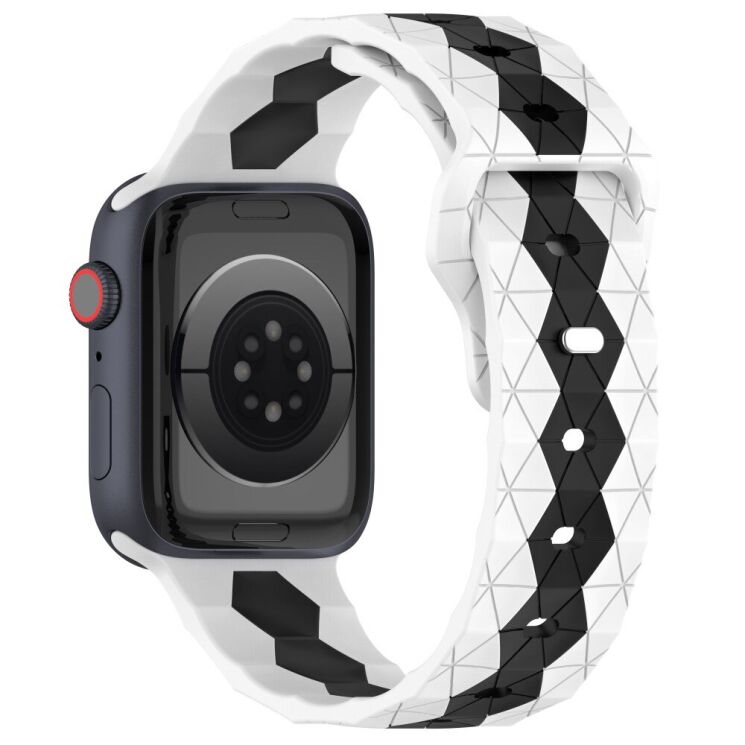 Ремешок Deexe Flex Series для Apple Watch 42 (Series 10) / 41 / 40 / SE 40 / 38 - White / Black: фото 1 из 6