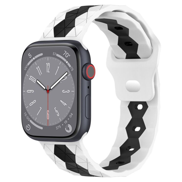 Ремешок Deexe Flex Series для Apple Watch 42 (Series 10) / 41 / 40 / SE 40 / 38 - White / Black: фото 4 из 6