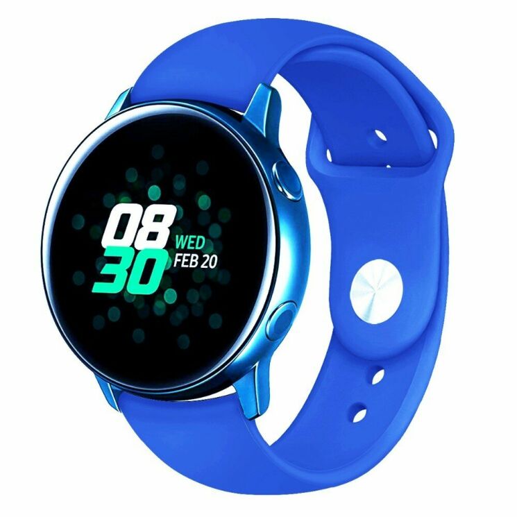 Ремешок Deexe Flexible Watch Band для Samsung Watch Active / Active 2 40mm / Active 2 44mm - Dark Blue: фото 3 из 4